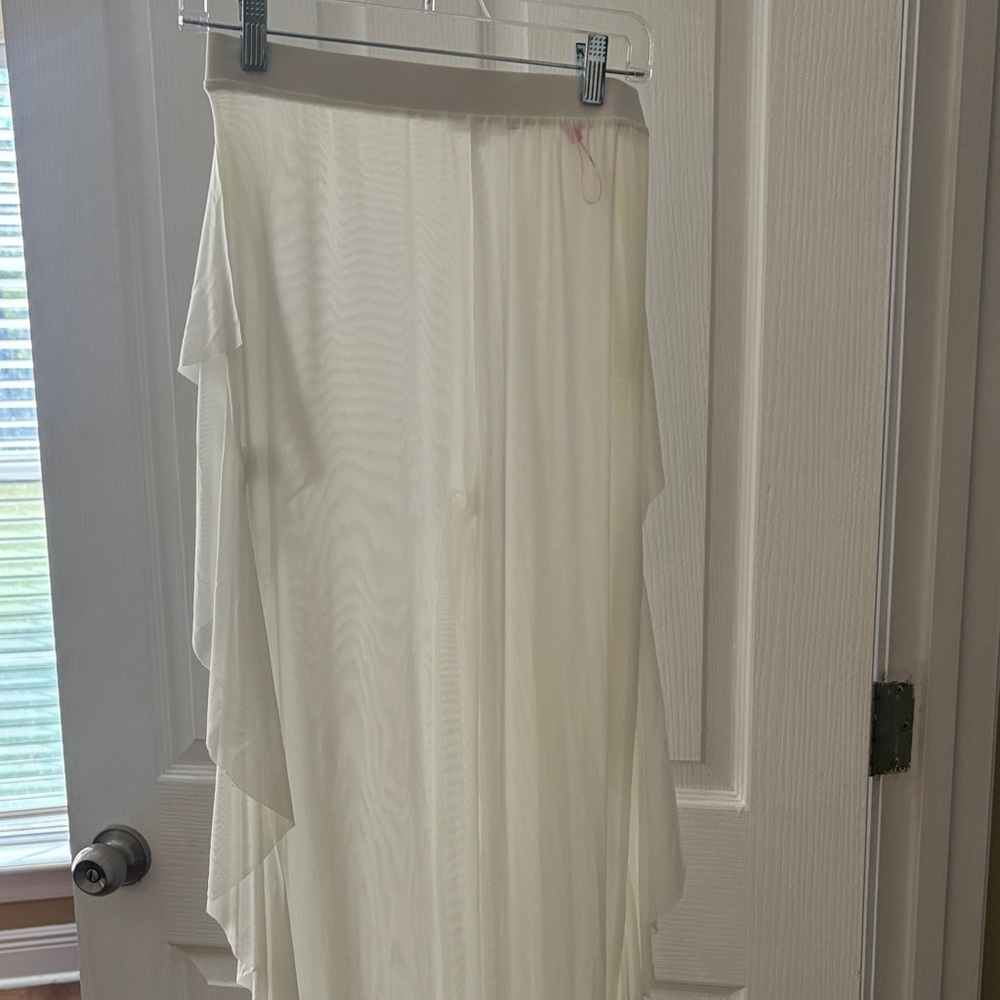 Elegant White Sheer Skirt